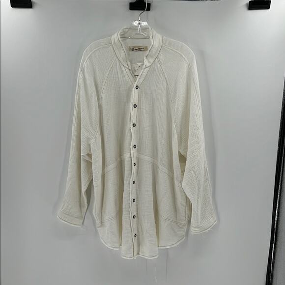 Free People Women's Summer Daydream Button Down Shirt - White - Large - NWT - Picture 1 of 7